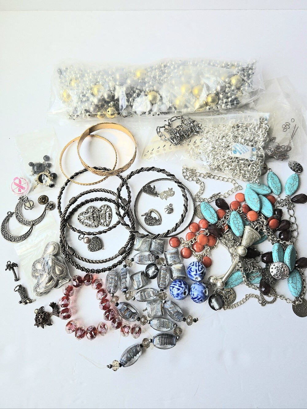 2.5Lb Lot Miscellaneous Jewelry-Wearable, Broken/for Upcycling/Crafting Supplies
